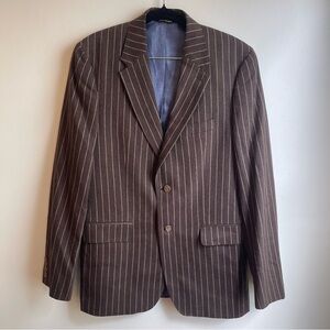 Vintage Penguin Munsingwear Brown Wool Pinstripe Blazer Sport Coat Medium Car